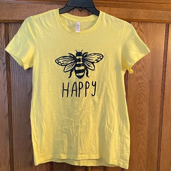 Bella Canvas Yellow Bee Happy Tee slim fit t-shirt cotton 2XL The Favorite Tee - Picture 4 of 8